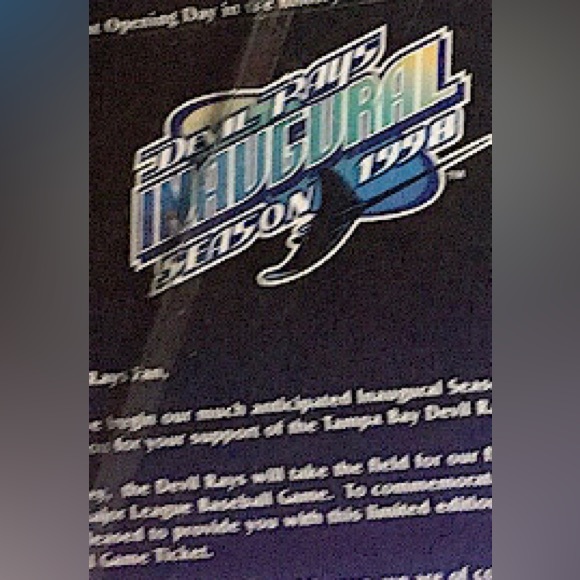 Vintage 1998 Framed MLB 1998 Tampa Devil Rays Collectible Memorabilia - Picture 7 of 12